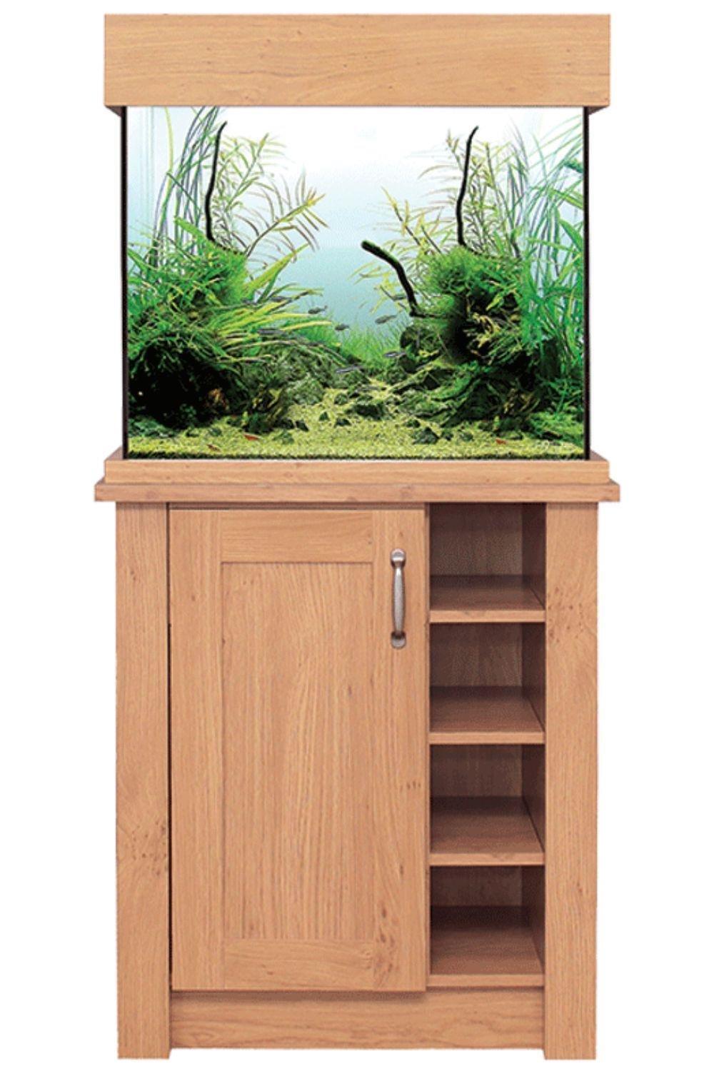 OakStyle 110L Aquarium and Oak Cabinet